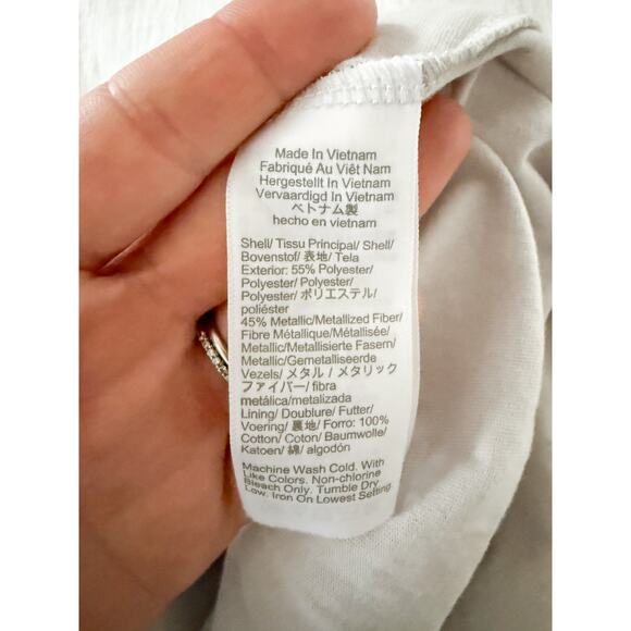 Crewcuts Factory | NWT Girls' silver shimmer skirt Silver Pleated Mesh | Sz 16 - Picture 6 of 7